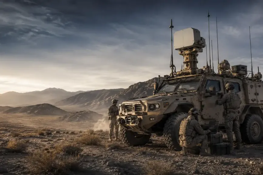 Army tank in field